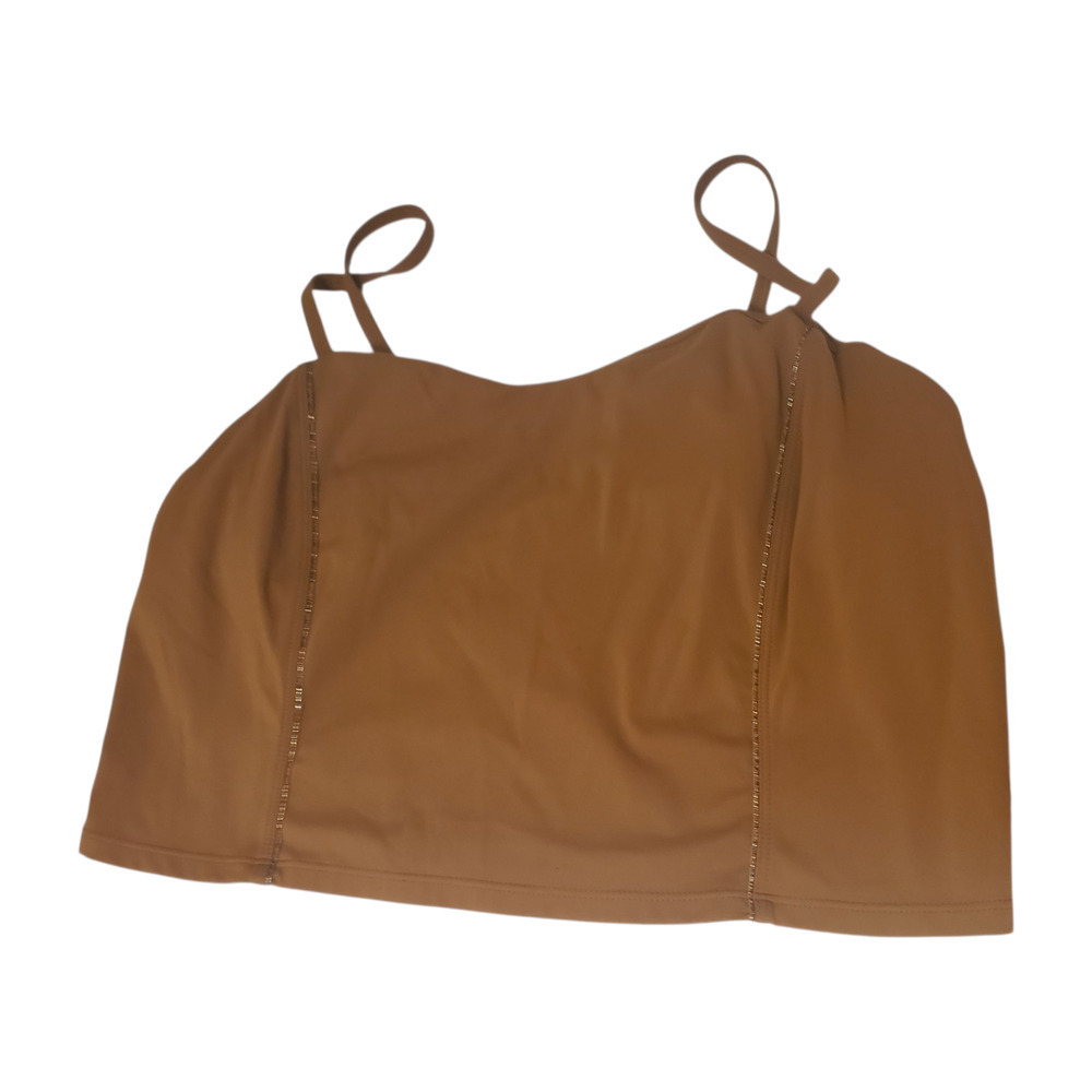 JoyLab Activewear Set 2pc Brown with Gold Metallic Stripe Leggings Sports Bra S - Picture 2 of 16